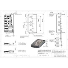 Load image into Gallery viewer, USA Hipshot 41075G 7 String Hardtail Fixed Bridge .175&quot; Floor w/ screws - GOLD