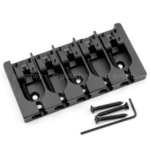 Load image into Gallery viewer, NEW Hipshot 5A500AB 5-String A Style Aluminum Bass Bridge .669&quot; Spacing - BLACK