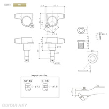 Load image into Gallery viewer, NEW Gotoh SG381-07 MG Magnum Locking Tuning SMALL Buttons Keys Set 3x3 - GOLD