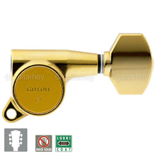 Load image into Gallery viewer, NEW Gotoh SG381-07 Guitar Tuning L3+R3 SMALL Buttons Keys Set 3x3 - GOLD