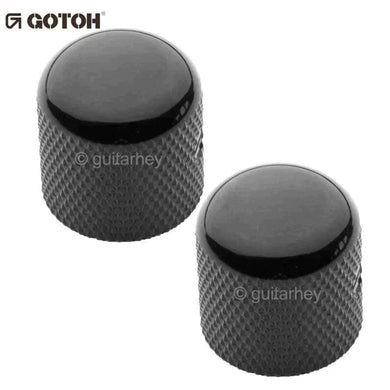 NEW (2) Gotoh VK1-18 - Control Knob DOME - Bass, Guitar, 6mm ID - METAL - BLACK