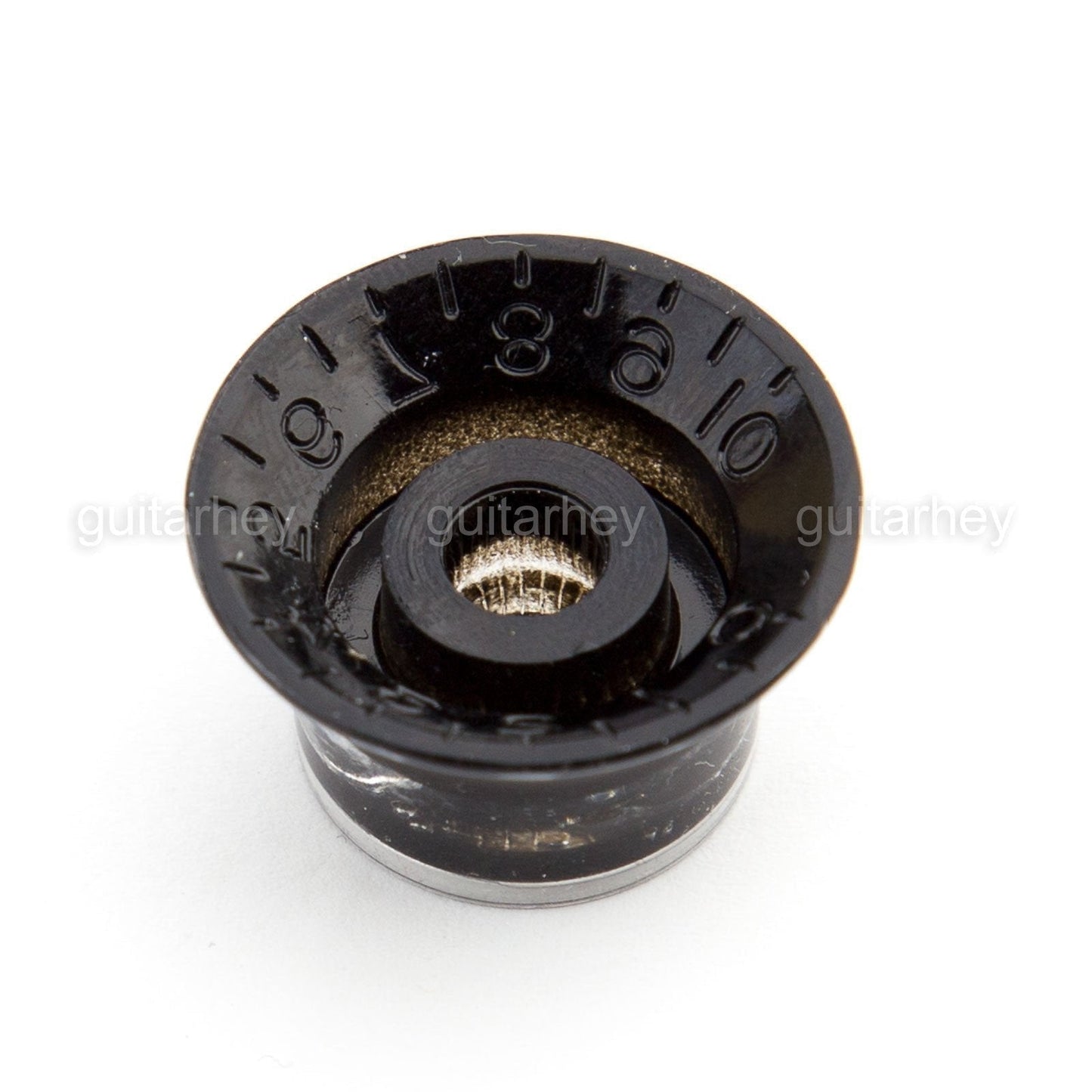 NEW (2) Embossed VOLUME Black Bell Top Hat KNOBS Silver Reflector for Gibson USA