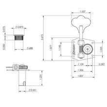 Carregar imagem no visualizador da galeria, NEW (1) Hipshot HB3 Bass Tuning Machine Head Clover Key for pre-CBS - NICKEL