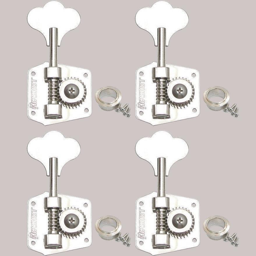 NEW Hipshot HB3 Bass Tuning Machine 4 in Line SET Clover Keys Pre-CBS - NICKEL