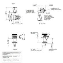 Load image into Gallery viewer, Hipshot 6K2GL0G Guitar Tuner Upgrade Kit 3+3 Grip-Lock Open UMP Kit 3x3 - GOLD