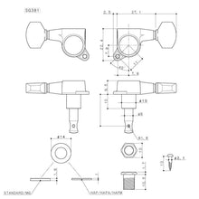 Load image into Gallery viewer, NEW Gotoh SG381 MG MAGNUM LOCKING L3+R3 TORTOISE Tuning Keys Set 3x3 - CHROME