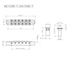 Carregar imagem no visualizador da galeria, NEW Gotoh GE103B-T Large Metric Posts Tunematic w/ Studs - BLACK