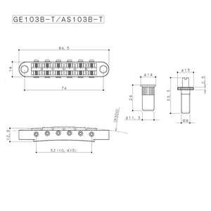 NEW Gotoh GE103B-T Large Metric Posts Tunematic w/ Studs - BLACK