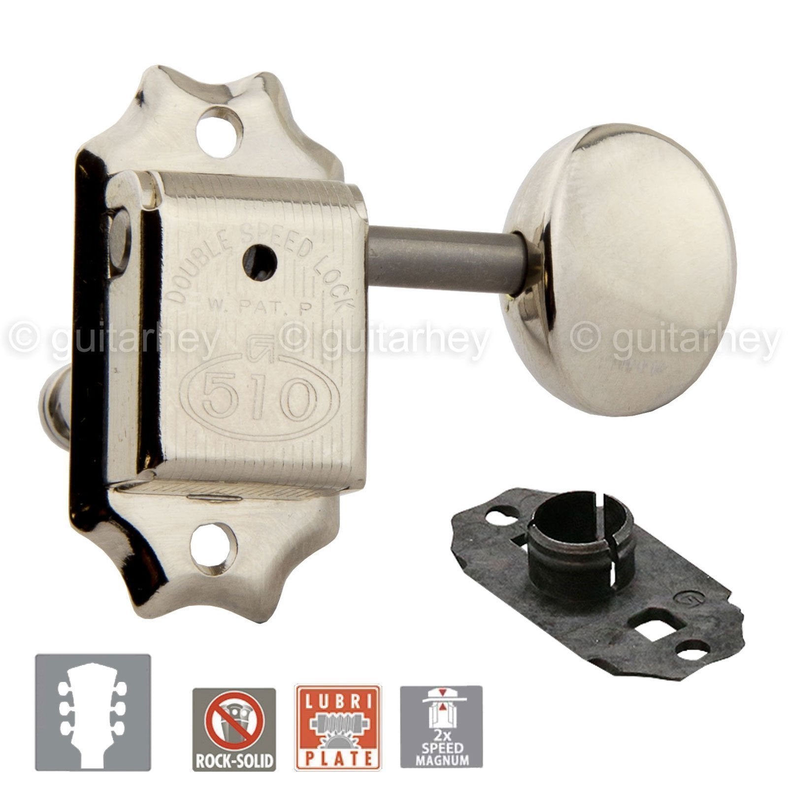 NEW Gotoh SD510-05M MG LOCKING Tuning Keys OVAL Buttons w/ C-A-R-D 3x3 -  NICKEL
