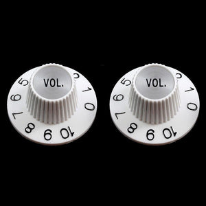NEW (2) Witch Hat VOLUME Knobs For USA Split Shaft Pots Gibson Epiphone - WHITE