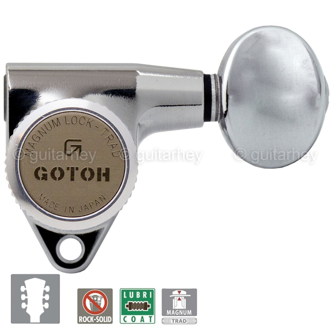 NEW Gotoh SG301-05 MGT L3+R3 SMALL BUTTONS Locking TRAD w/ screws 3x3 - CHROME