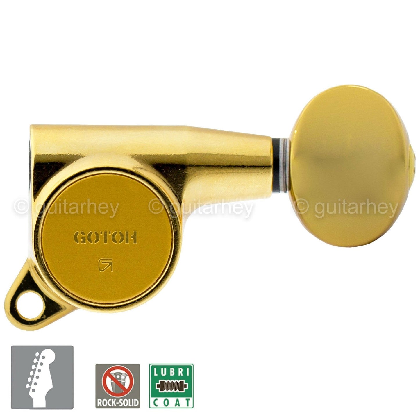NEW Gotoh SG381-05 Tuners 6-in-Line Set w/ OVAL Buttons Right Handed - GOLD