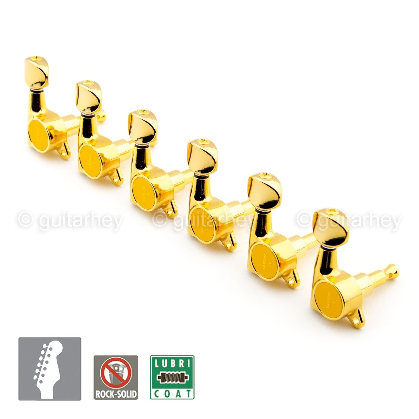 NEW Gotoh SG381-05 Tuners 6-in-Line Set w/ OVAL Buttons Right Handed - GOLD