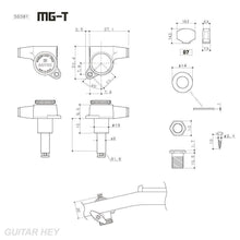 Load image into Gallery viewer, NEW Gotoh SG381-P4N MGT Magnum Locking Trad Keystone Tuning Keys 3x3 - GOLD