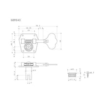 Carregar imagem no visualizador da galeria, Gotoh GBR640 Res-O-Lite Reverse Wind Bass Tuners 4 In-Line Right Handed - NICKEL