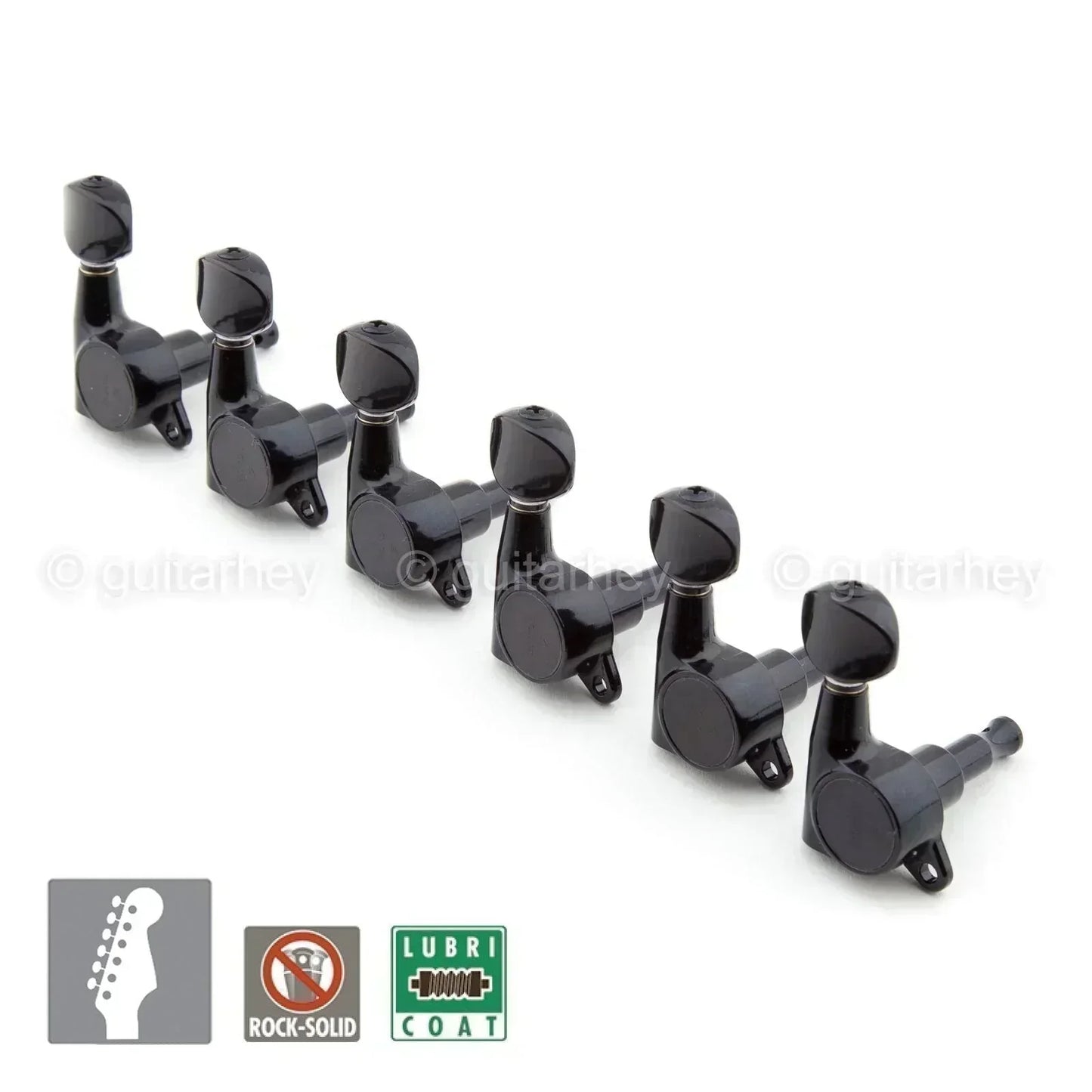 NEW Gotoh SG381-05 TUNING Set 6 in line Tuners w/ screws Right Handed - BLACK