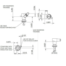 Load image into Gallery viewer, NEW Hipshot Mini 6-In-Line Non-Staggered Tuners HS Buttons LEFT-HANDED - BLACK