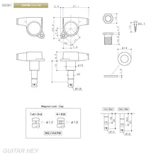 Load image into Gallery viewer, NEW Gotoh SG381 HAPM 6 in line Tuners Locking Set w/ TORTOISE Buttons - CHROME