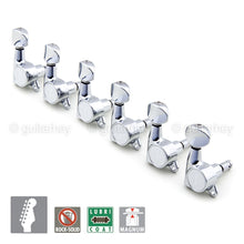 Load image into Gallery viewer, NEW Gotoh SG381-05 MG Magnum Locking Set 6 in Line Tuners Oval Buttons - CHROME