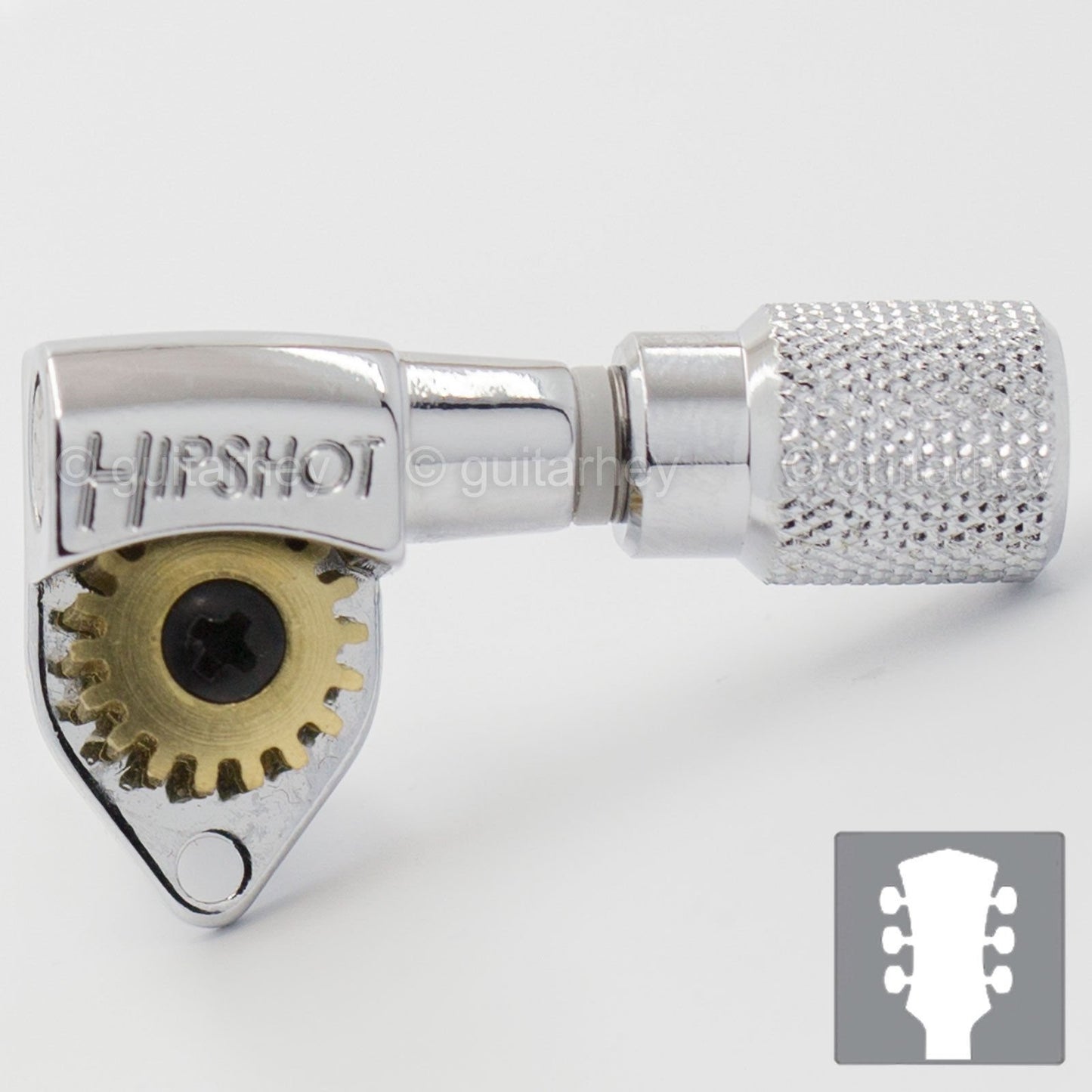 NEW Hipshot Classic Open-Gear Tuners KNURLED Buttons w/ UMP Plates 3x3 - CHROME