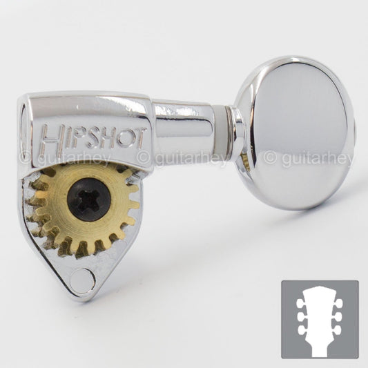 NEW Hipshot Classic L3+R3 Tuners Open-Gear w/ Oval Buttons 3x3 - CHROME