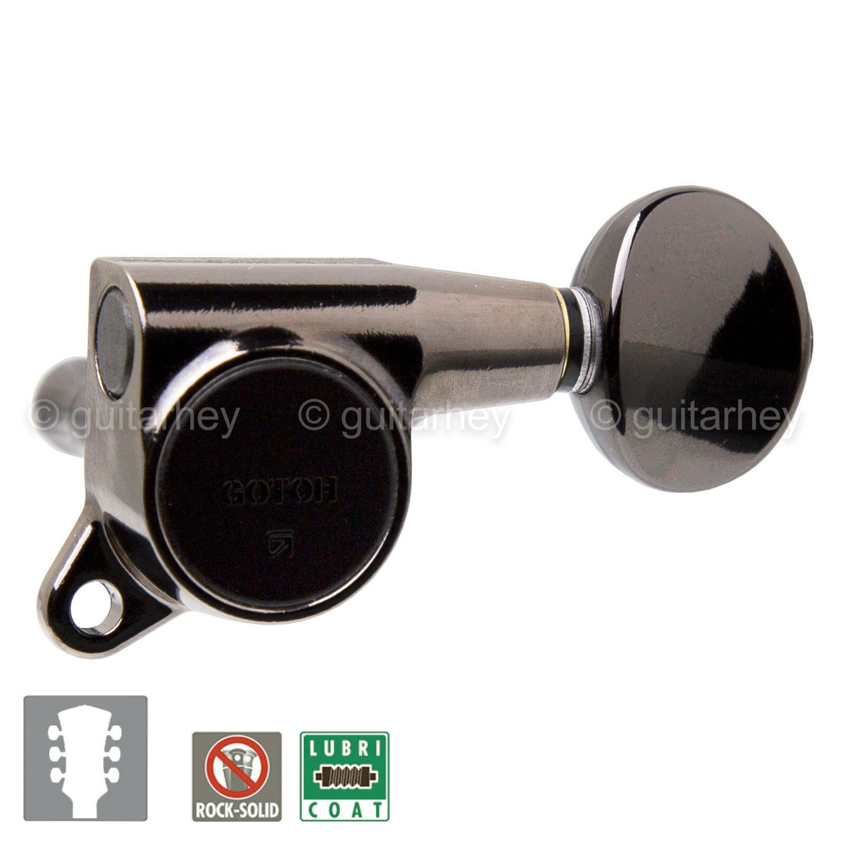 NEW Gotoh SG381-05 Genuine Japan Tuners w/ OVAL Buttons Keys Set 3x3 COSMO BLACK