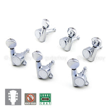 Load image into Gallery viewer, NEW Gotoh SG381-05 Sealed Tuners L3+R3 Set Keys Small Oval Button 3x3 - CHROME