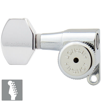 NEW Hipshot 6-in-Line LEFT-HANDED Mini Locking Tuning Keys 6K1EL0CT - CHROME