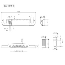 Carregar imagem no visualizador da galeria, Gotoh GE101Z Zinc Diecast Tailpiece w/ Metric Studs for Import Guitars - NICKEL