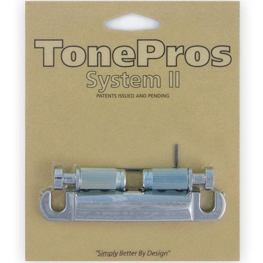 NEW TonePros T1ZS-C Standard Locking Stop Tailpiece Bridge for Guitar - CHROME