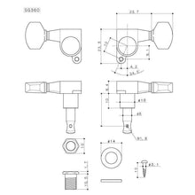 Load image into Gallery viewer, NEW Gotoh SG360-05 MG 6 In-Line Locking Mini Tuners, Small Oval Buttons - CHROME