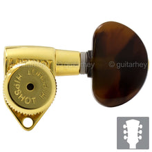 Load image into Gallery viewer, NEW Hipshot Grip-Lock Open-Gear w/ LARGE TORTOISE Buttons Tuners 3x3 SET - GOLD