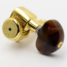 Load image into Gallery viewer, NEW Hipshot Grip-Lock Open-Gear w/ LARGE TORTOISE Buttons Tuners 3x3 SET - GOLD