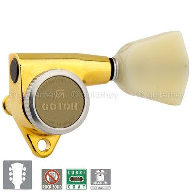 NEW Gotoh SG301-P4N MGT Locking Tuning w/ Keystone Buttons Tuners Set 3x3 - GOLD