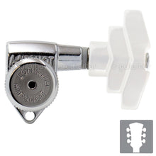 Carregar imagem no visualizador da galeria, NEW Hipshot Grip-Lock Open-Gear w/ White Pearl IMPERIAL Buttons 3x3 - CHROME