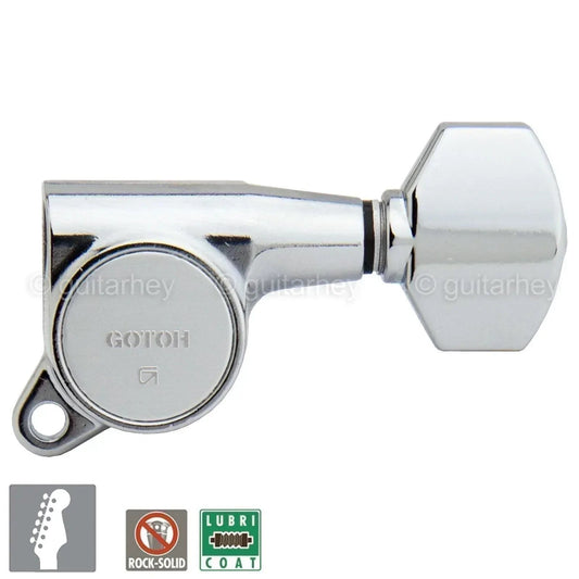 NEW Gotoh SG381-07 L6 Set 6 in line Mini Tuners w/ screws Right Handed - CHROME