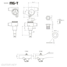 Load image into Gallery viewer, NEW Gotoh SG360 MGT 6 In-Line Set Mini Magnum Locking TORTOISE Buttons - CHROME