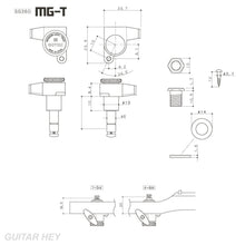 Load image into Gallery viewer, NEW Gotoh SG360 MGT 6 In-Line Set Mini Magnum Locking PEARLOID Buttons - CHROME