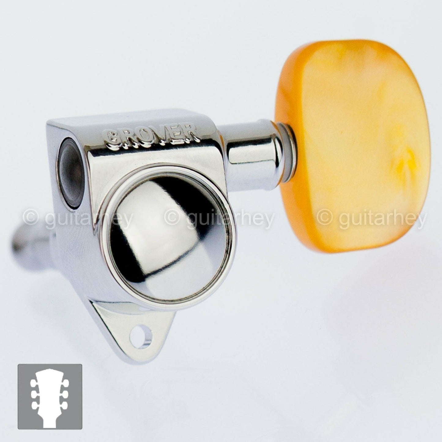 NEW Grover Rotomatic 3x3 Tuners w/ LARGE AMBER Keys Fits Gibson® 102CK - CHROME