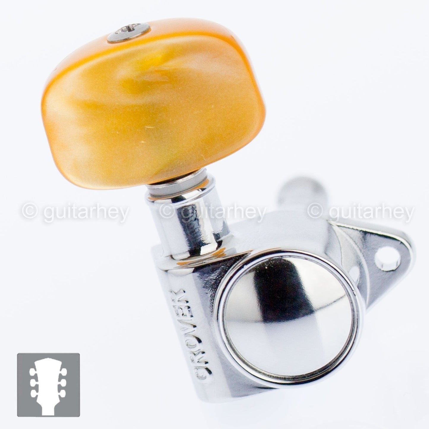 NEW Grover Rotomatic 3x3 Tuners w/ LARGE AMBER Keys Fits Gibson® 102CK - CHROME