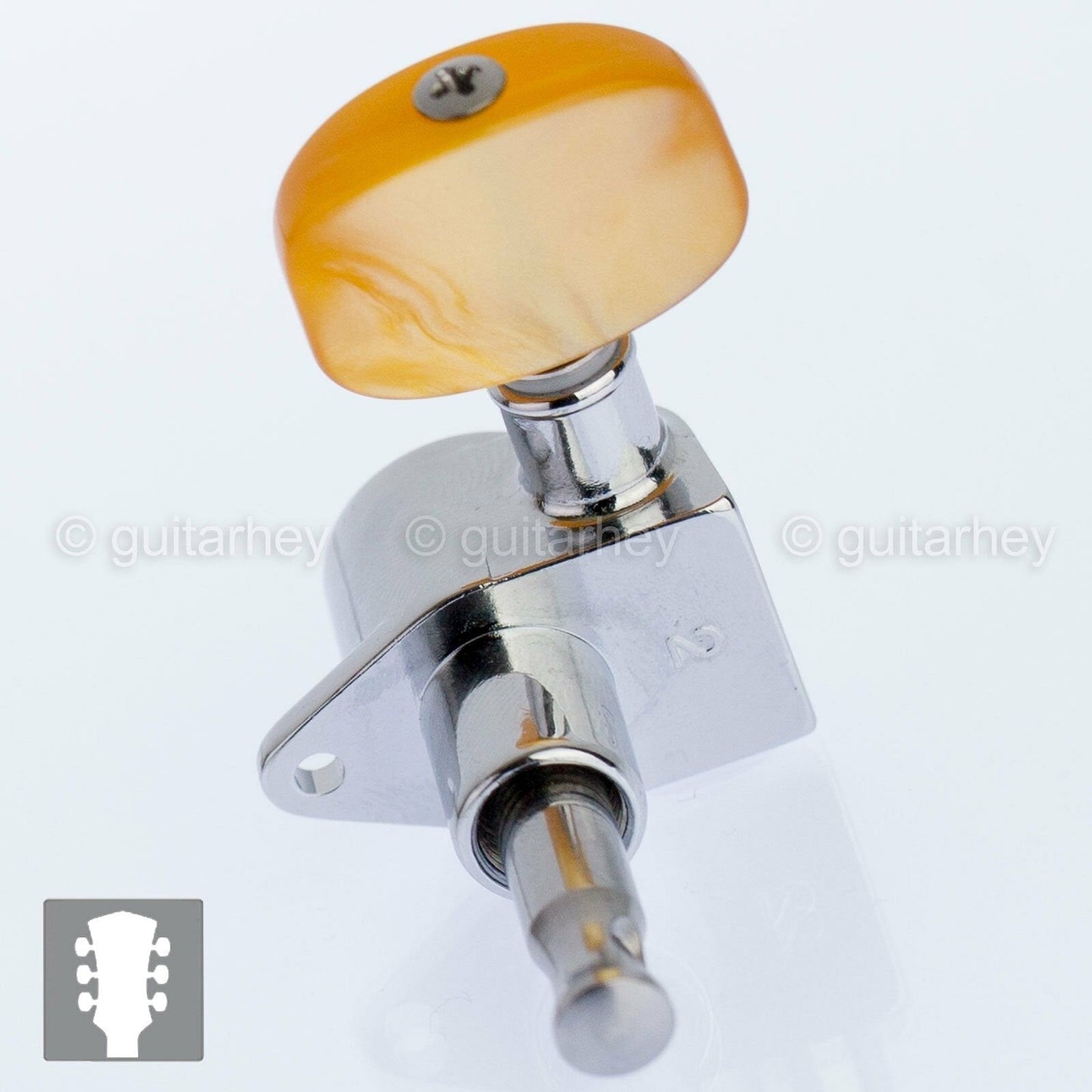 NEW Grover Rotomatic 3x3 Tuners w/ LARGE AMBER Keys Fits Gibson® 102CK - CHROME