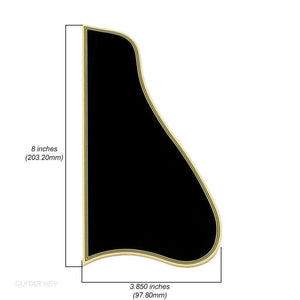 NEW Pickguard For Gibson L-5 Cutaway, Cream Binding, 8 inches in length - BLACK