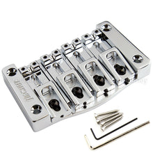 Load image into Gallery viewer, NEW Hipshot 4-String TransTone Bass Bridge Flat Mount .750&quot; Spacing - CHROME