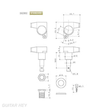 Load image into Gallery viewer, NEW Gotoh SG360-07 Tuners Schaller Style Mini Keys L3+R3 Set 3x3 - COSMO BLACK