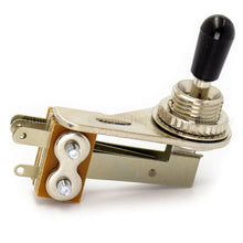 Load image into Gallery viewer, NEW Right Angle 3-Way Toggle Switch for 2-Pickups - Made in Japan - BLACK KNOB