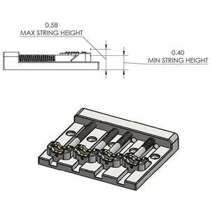 NEW Hipshot 5K400N KickAss Bass Bridge 4-String Retrofits Badass Bass - NICKEL