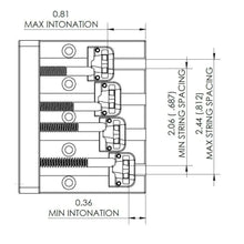 Load image into Gallery viewer, NEW Hipshot 5K400N KickAss Bass Bridge 4-String Retrofits Badass Bass - NICKEL