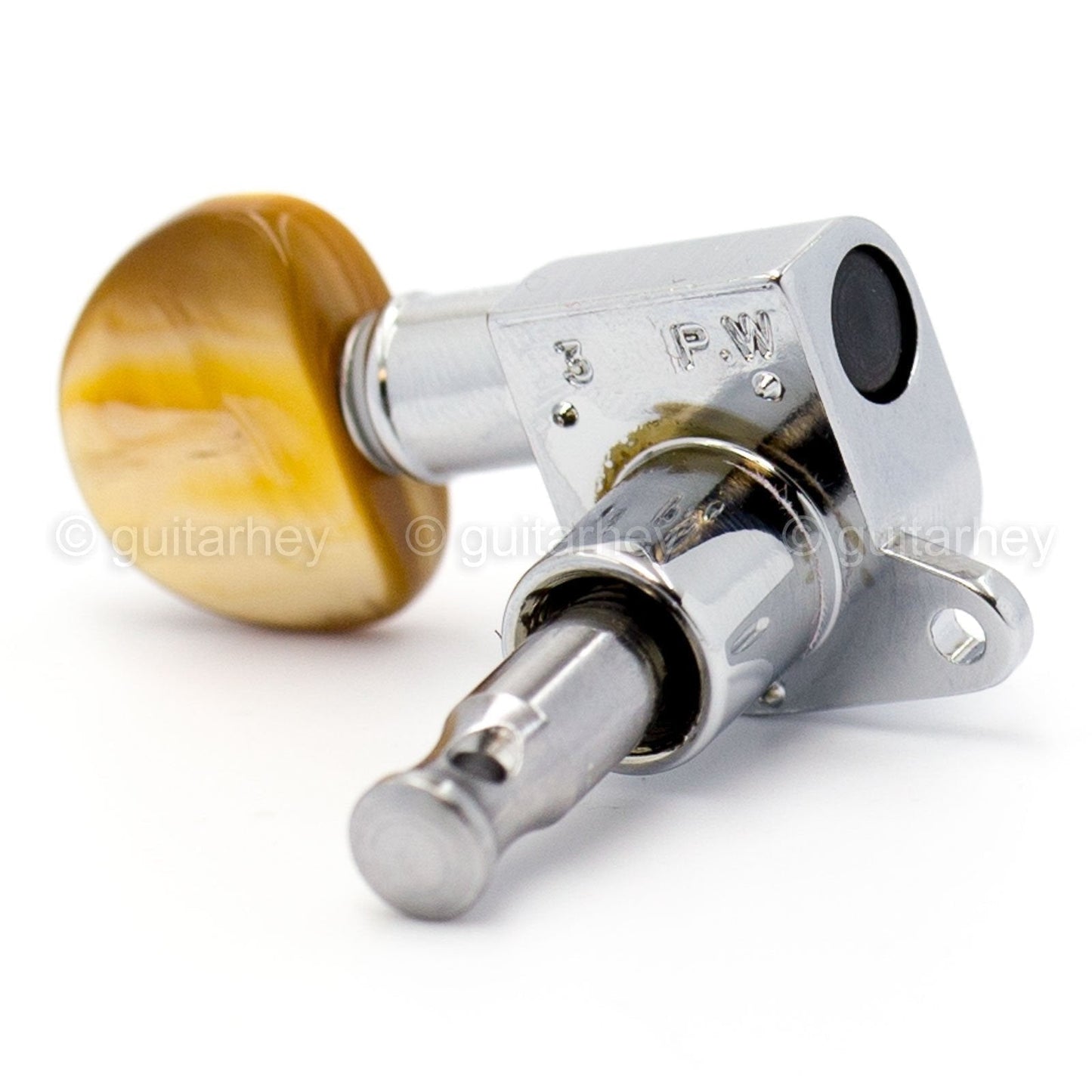 NEW Grover 205C Mini Rotomatic L3+R3 Tuners SET w/ AMBER Buttons 3x3 - CHROME