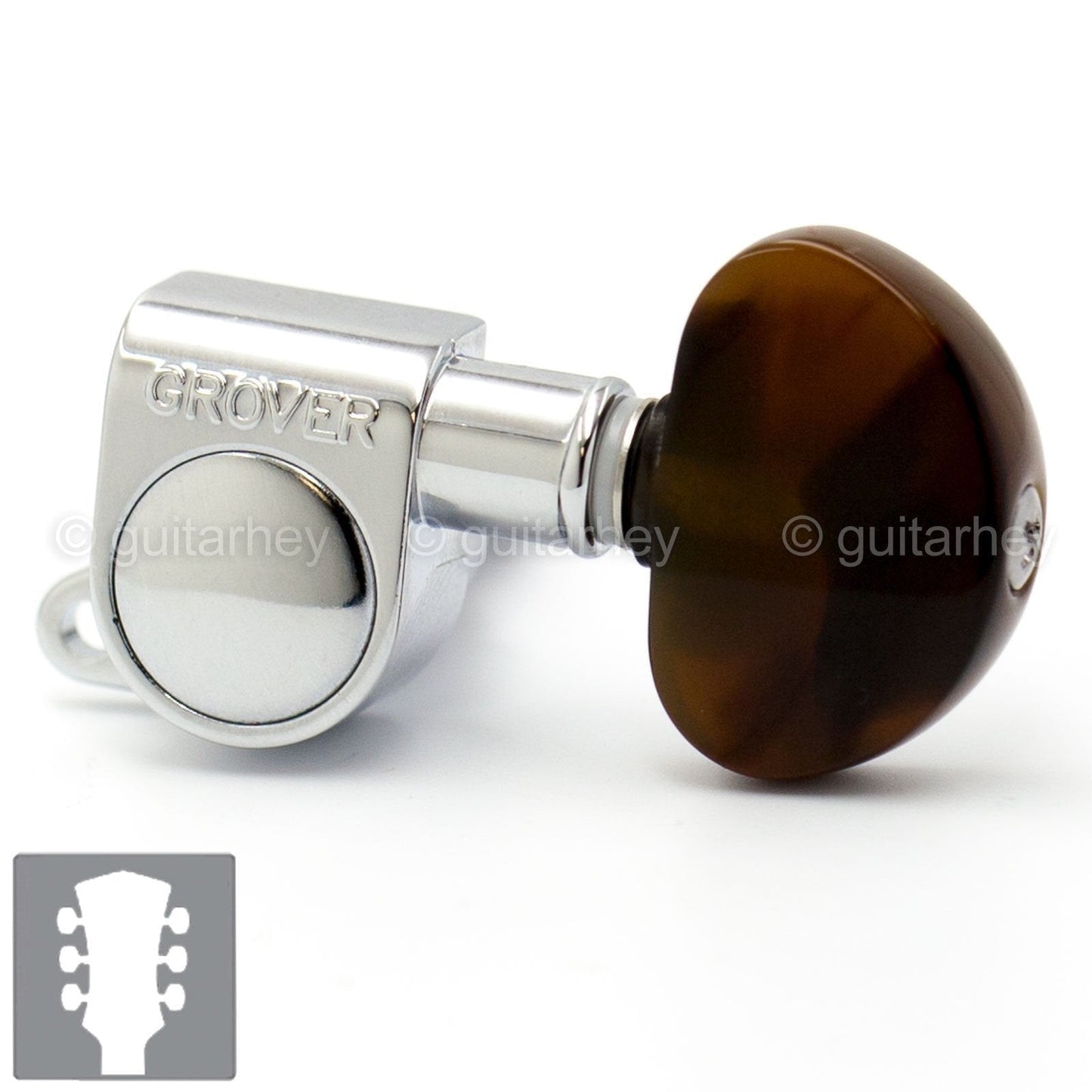 NEW Grover 205C Mini Rotomatic SET w/ LARGE DOME TORTOISE Buttons 3x3 - CHROME
