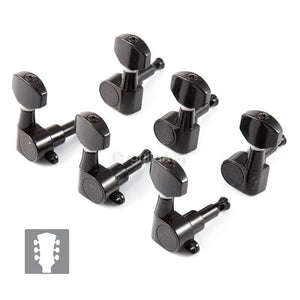 NEW Hipshot 6K2EN0B Classic Schaller Mini M6 Style Keys L3+R3 UMP Set 3x3 BLACK